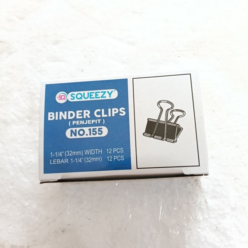 

BINDER CLIP 155 1 KOTAK PENGJEPIT KERTAS HITAM 3.2 CM 32MM