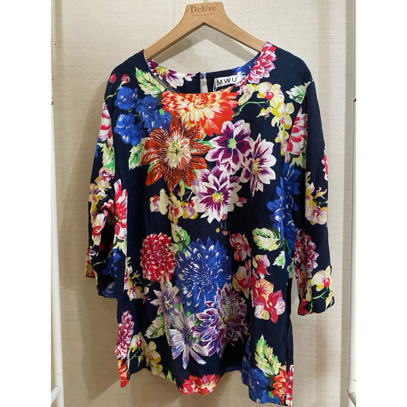 blouse katun linen import motif/atasan import