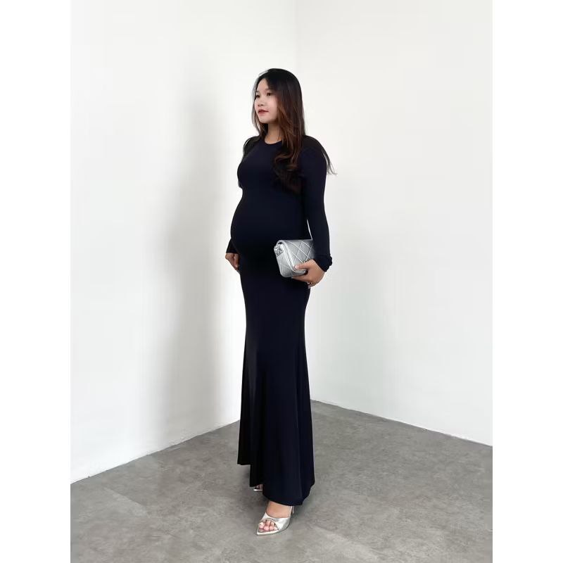 INNER KNIT DRESS BUSUI LENGAN PANJANG NAVY PREMIUM