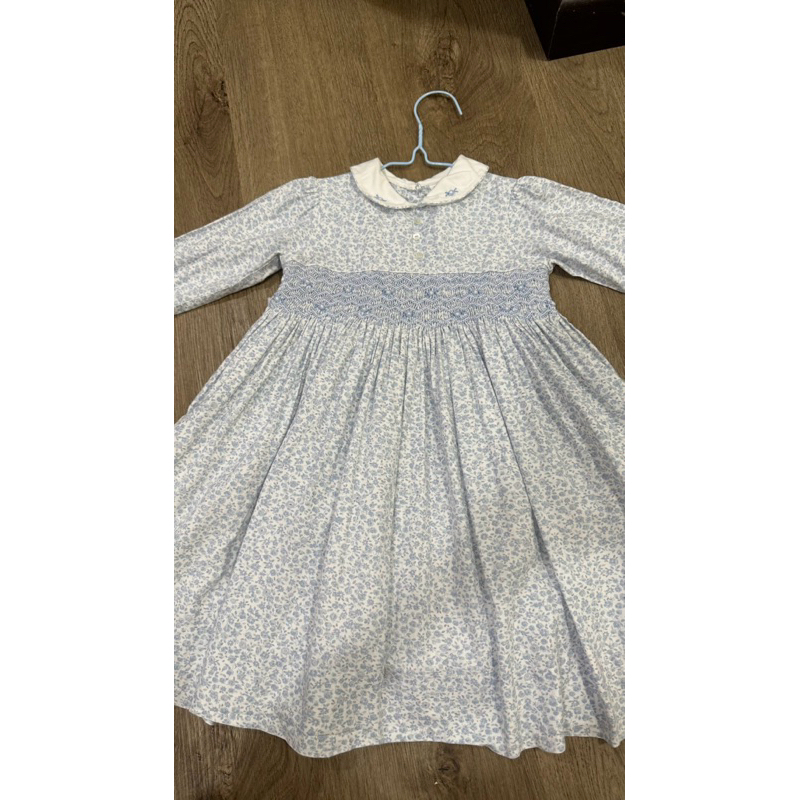 READY STOCK Sarah Louise Blue smocked dress anak dress bayi dress bunga bukan annafie deargg sophie&