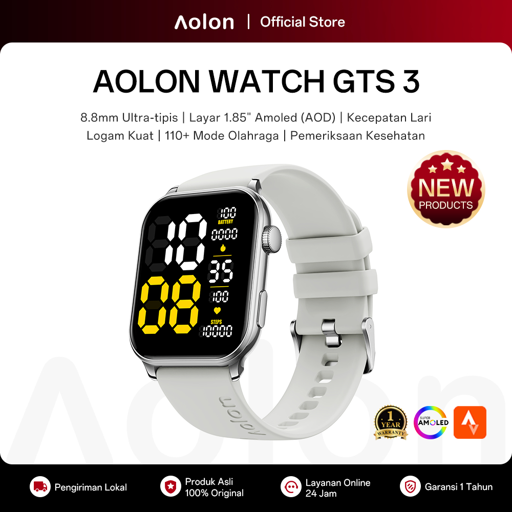 Aolon GTS 3 Jam Smartwatch Ultra-thin 40mm 2.5D Amoled Display 100+ Jenis Olahraga Panggilan Bluetoo