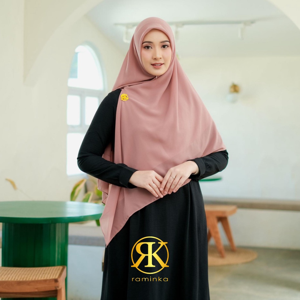 Raminka Hijab Syari Fatimah Khimar Kerudung Instan Jilbab Instan Hijab Zipper Instan Jumbo Syari Res