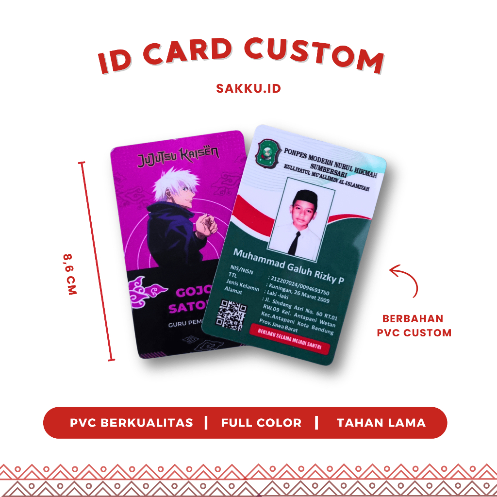 

CETAK ID CARD SATUAN BAHAN PVC PREMIUM TEBAL 0,9 mm