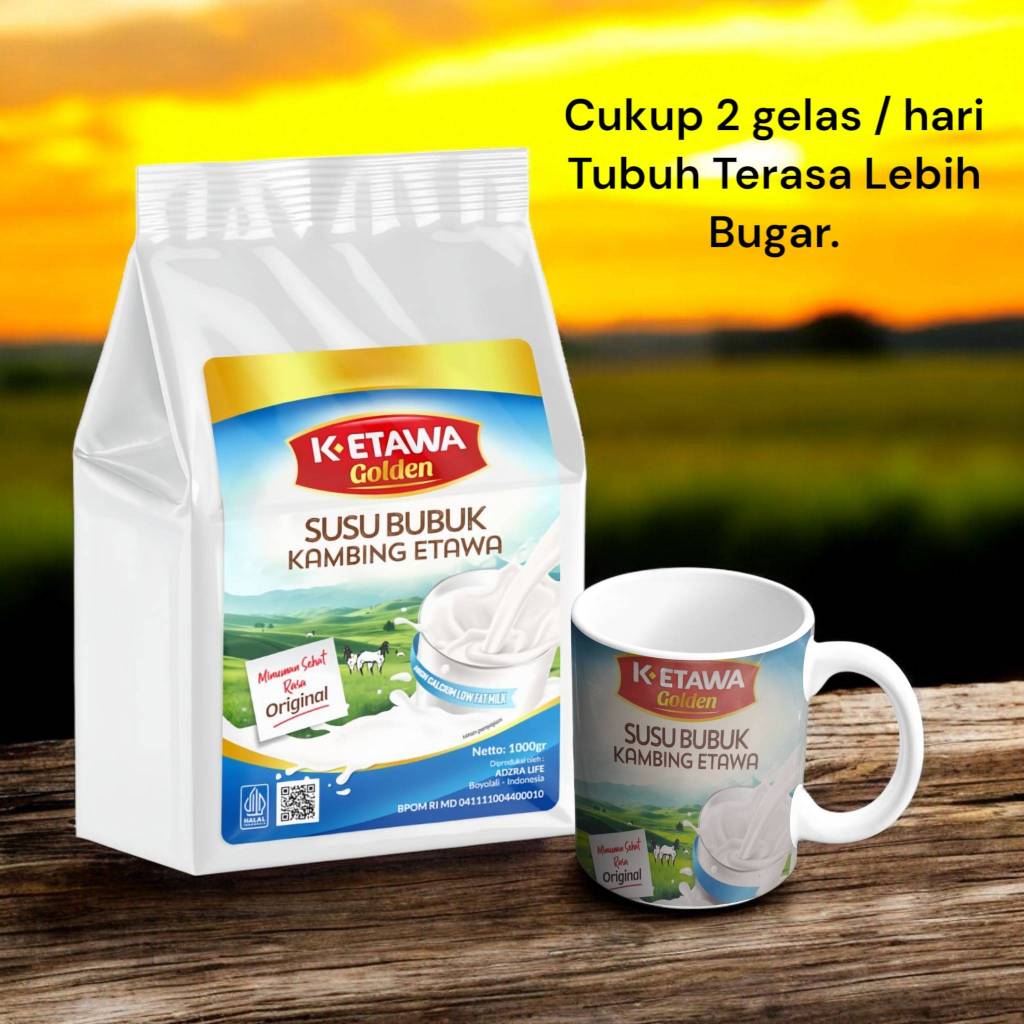 

Promo Susu Kambing Etawa 1kg K-ETAWA BPOM Susu kambing bubuk (Nyeri sendi, Sesak nafas)