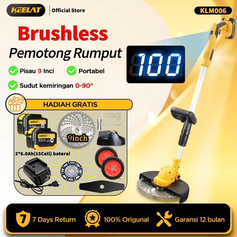 KEELAT KLM006 Brushless Lawn Mower 20V Telescopic Battery Lawn Mower Cordless Lawn Mower Electric La