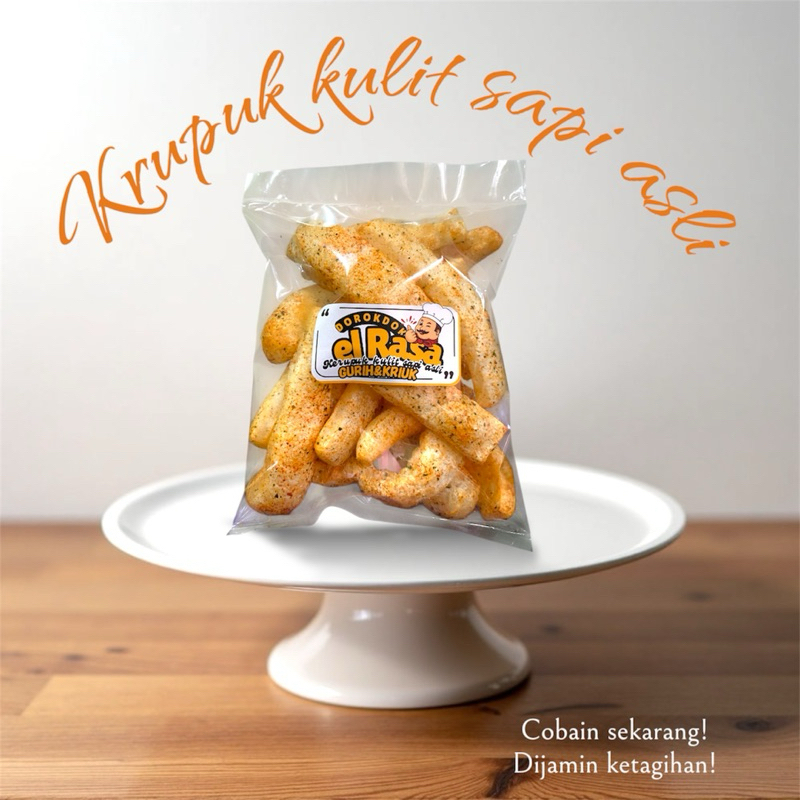 

Krupuk Kulit Sapi Pedas Daun Jeruk / Dorokdok / Rambak Asli Premium Renyah dan Gurih 50-60