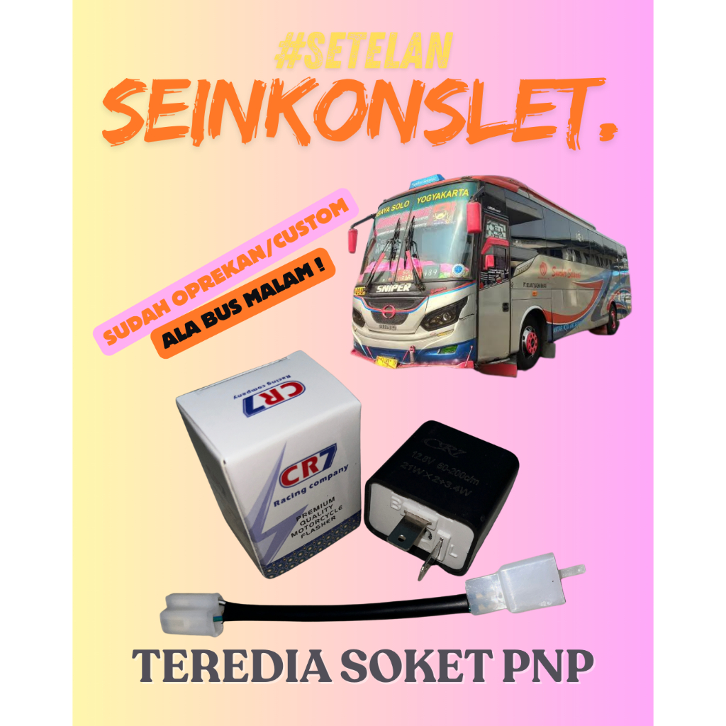 Flasher Sein Konslet Ala Bus Malam Untuk Motor - Free Stiker