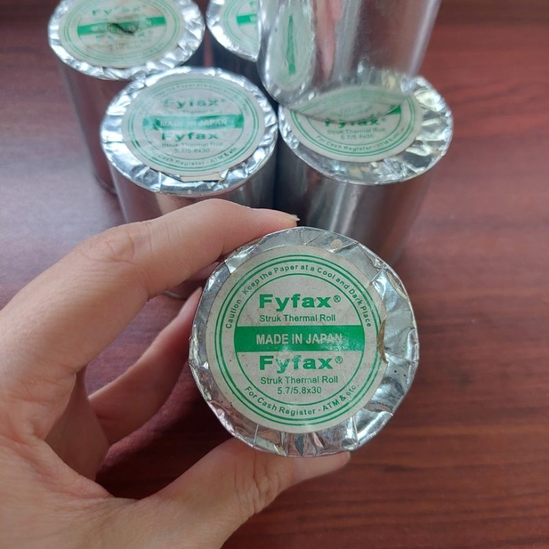 

KERTAS THERMAL ROLL FYFAX S KERTAS STRUK KASIR MADE IN JAPAN 5.7/5.8X30 (stock lama)