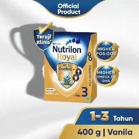 

Nutrilon Royal 3 Susu bubuk Pertumbuhan Anak Vanila 400 Gram