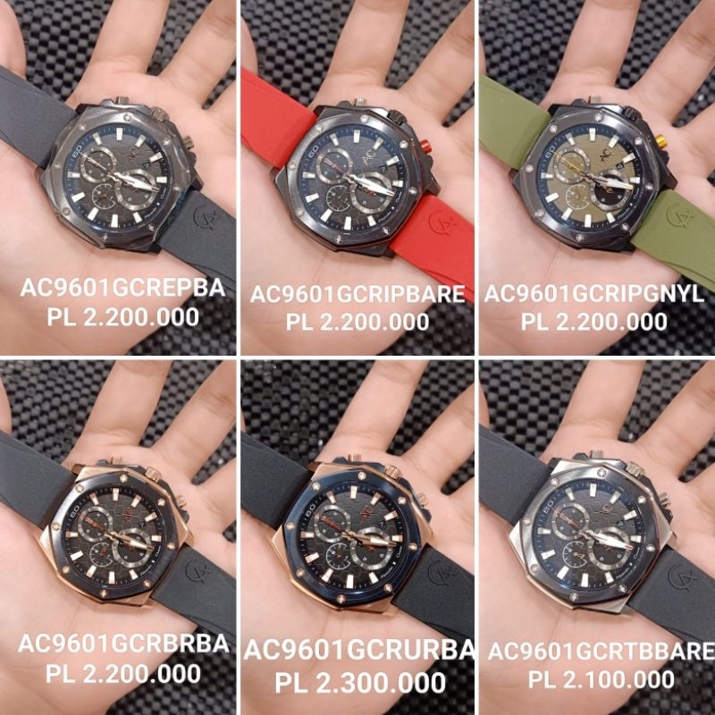 Jam Tangan Pria Alexandre Christie AC 9601 GC Rubber Strap Original