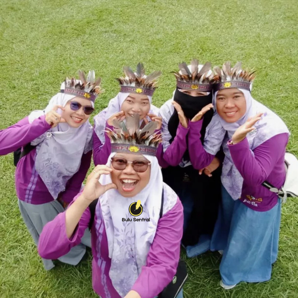 DISKON HIASAN KEPALA MAHKOTA BULU ADAT DAYAK PAPUA ETNIK KOSTUM KARNAVAL & PAWAI ANAK DEWASA