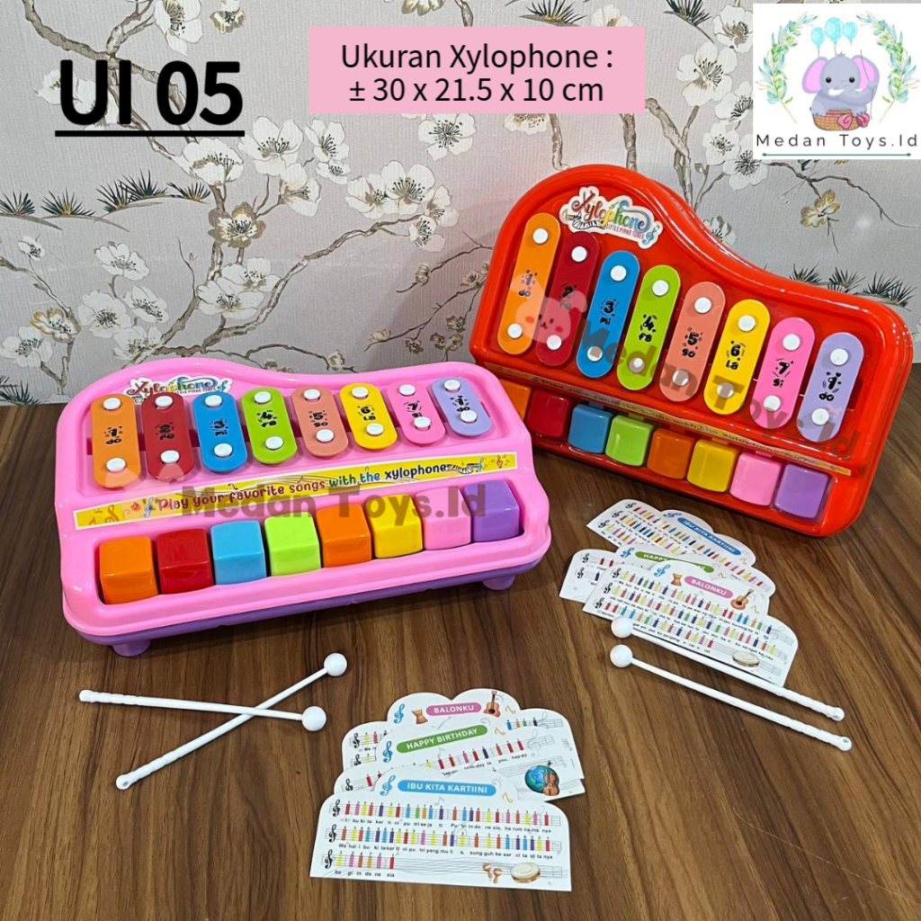 Medan Toys - Mainan Anak Piano Musik Xylophone Knocking Organ 2in1 / Mainan Edukasi Anak