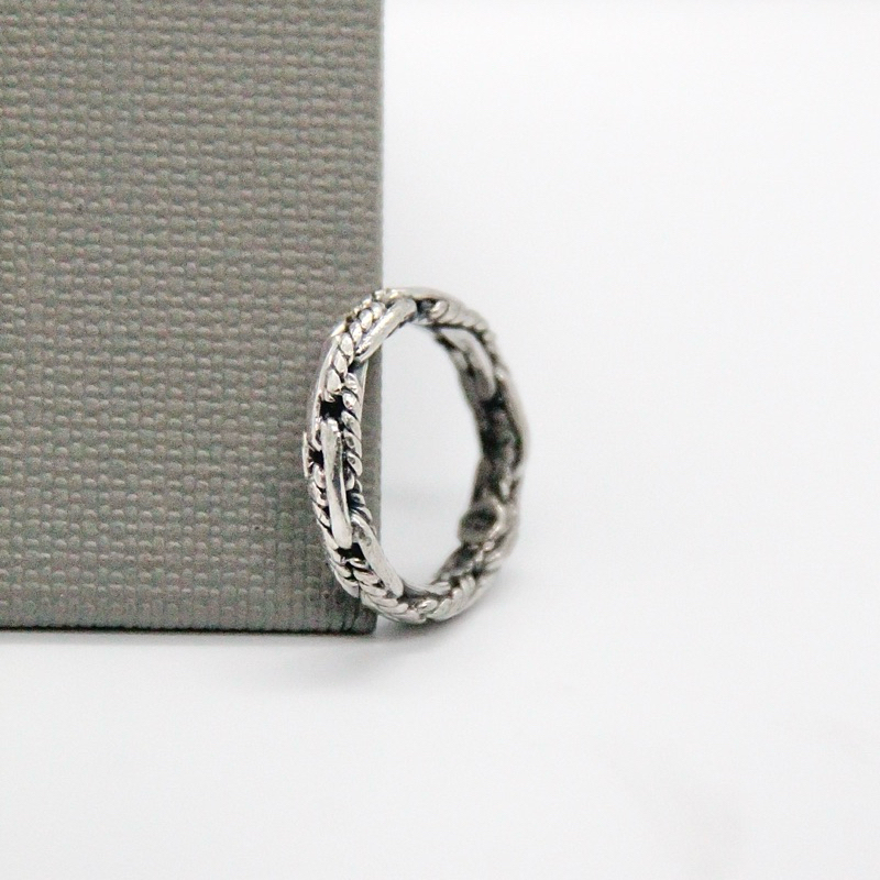 Cincin Pria Perak 925 Asli Model Rantai Ikat Unik