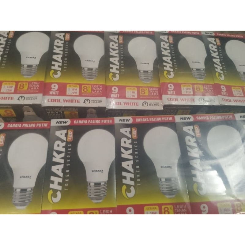 BARU LED chakra 9w nyala putih terang