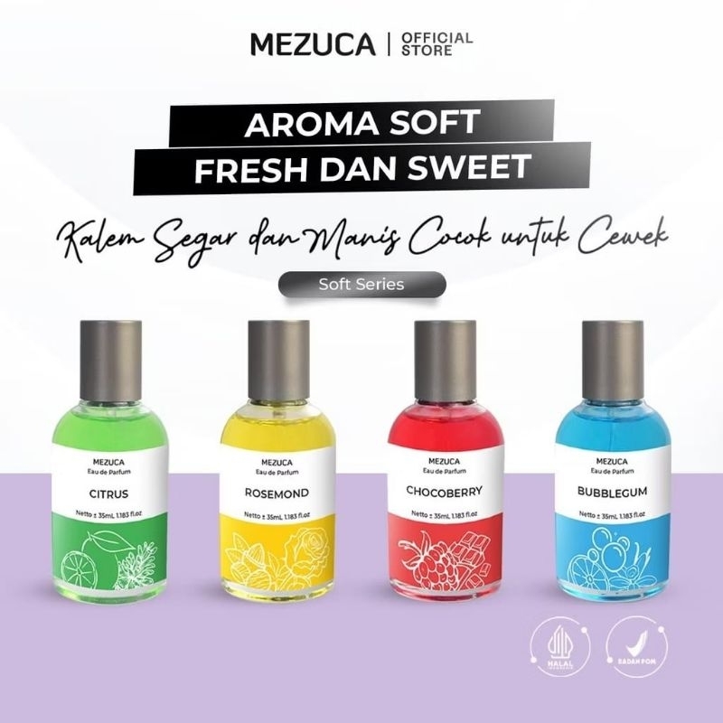 DAPAT 4 PARFUM MEZUCA SOFT SERIES 30ml EAU DE PARFUM FREEBOX - PARFUM UNISEX - PARFUM TAHAN LAMA