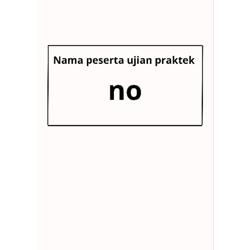 

Papan Nama Ujian Praktek / MPLS Desain Lucu Custom Nama – Format file digital PNG & PDF produk digital