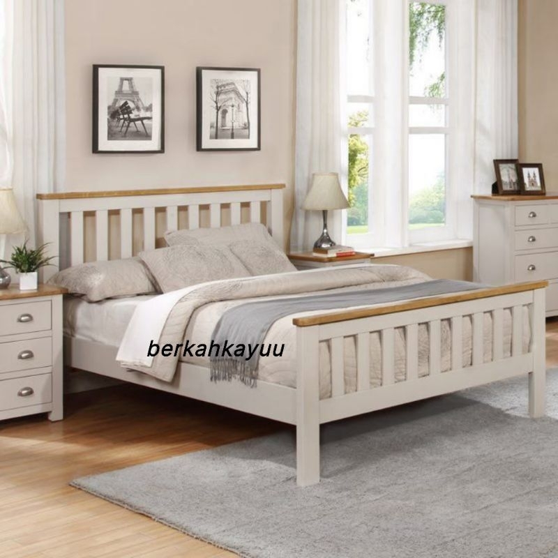 Dipan tempat tidur kayu minimalis - rangka tempat tidur kayu mahoni
