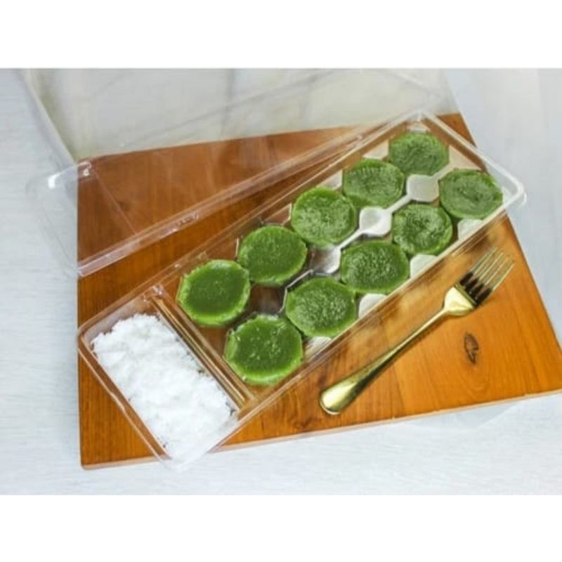 (25 pcs) Mika kue ijo lumpang hijau kue talam kelapa hijau pandan khas kalimantan pulut lubang 10 pl