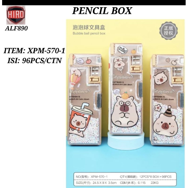 

Kotak pencil springkle/tempat pencil bola-bola/pencil case karakter capybara/tempat pensil magnet