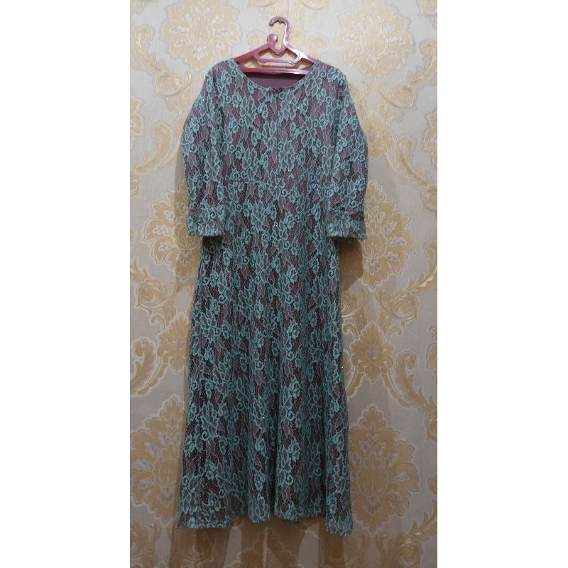 dress gamis  brokat  pesta pl