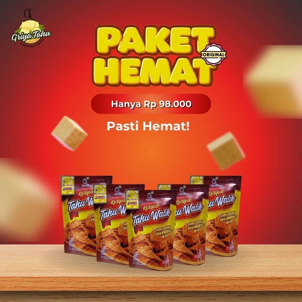 

Pasti Hemat! 5 pcs Keripik Tahu Walik Original | Cemilan Keluarga