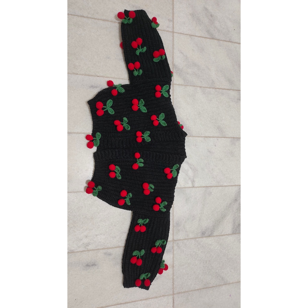 Handmade Cardigan Cherry Crochet / Rajut