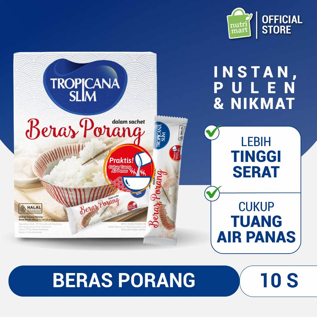 

Tropicana Slim Beras Porang Instant Box 10 sachet– Konjac Rice Shirataki