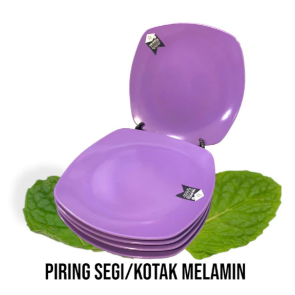 PIRING SEGI / KOTAK MELAMIN UNGU PASTEL 9 Inch GLORI MELAMIN / Piring Saji / Piring Makan UNGU GLORI