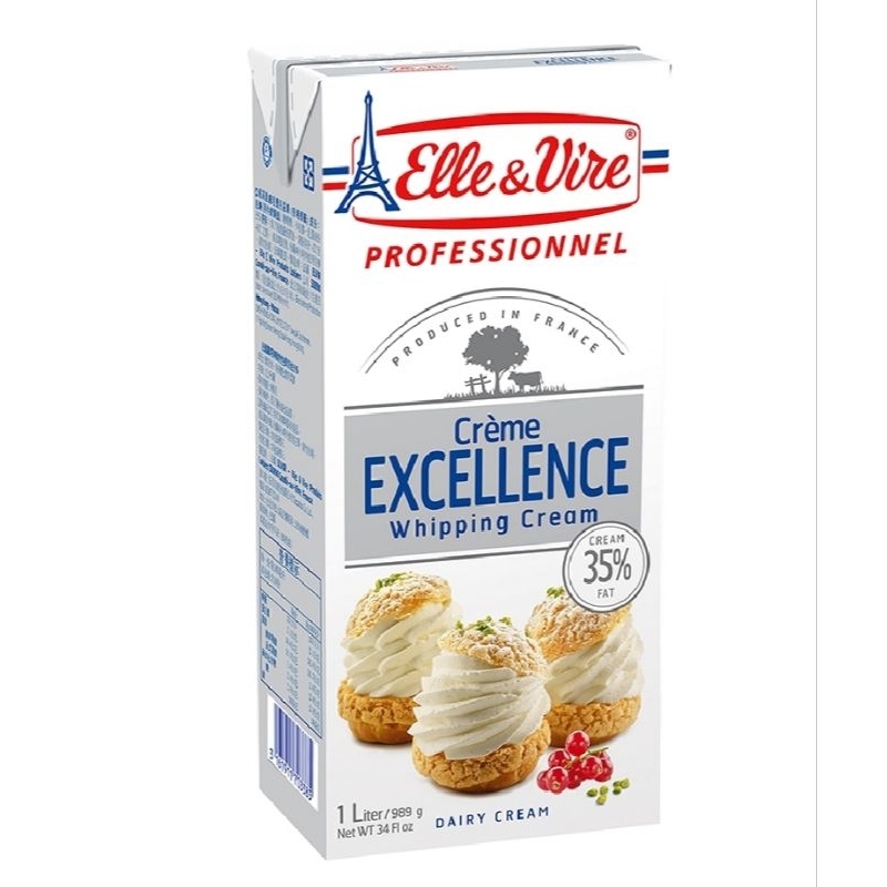 

ELLE & VIRE CREAM WHIPPING UHT 35,1% FAT 1 LT