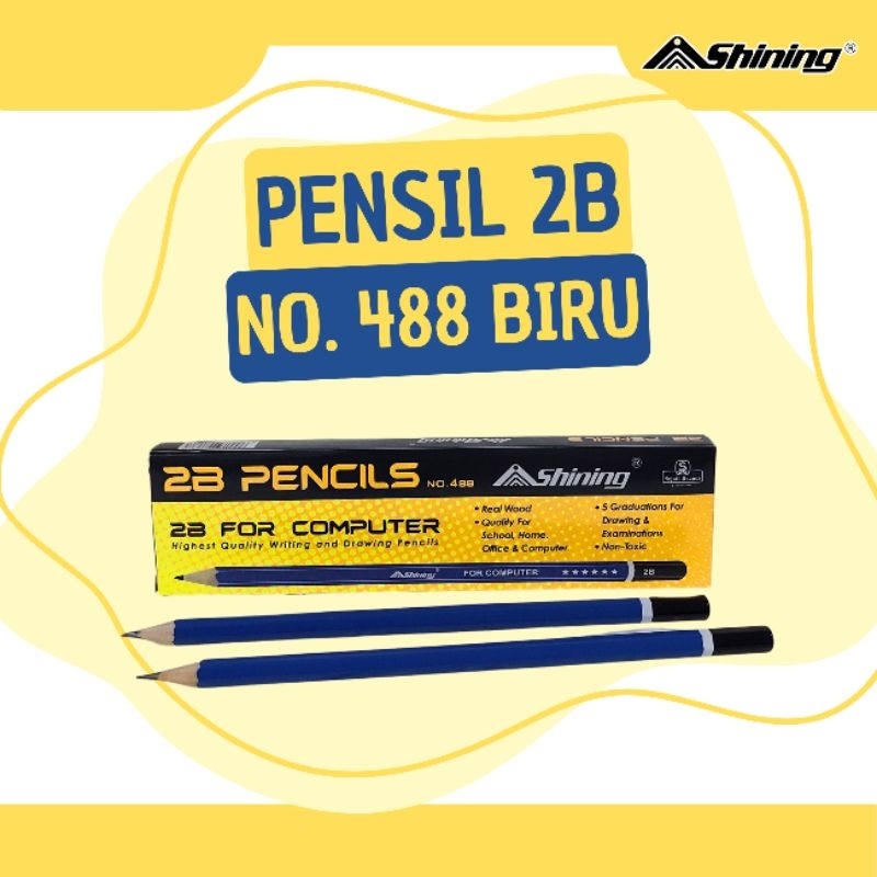 

Shining Pensil 2B No. 488 Biru. Pensil ini sudah diserut, tinggal pakai saja. Harga yang tertera adalah harga per lusin.