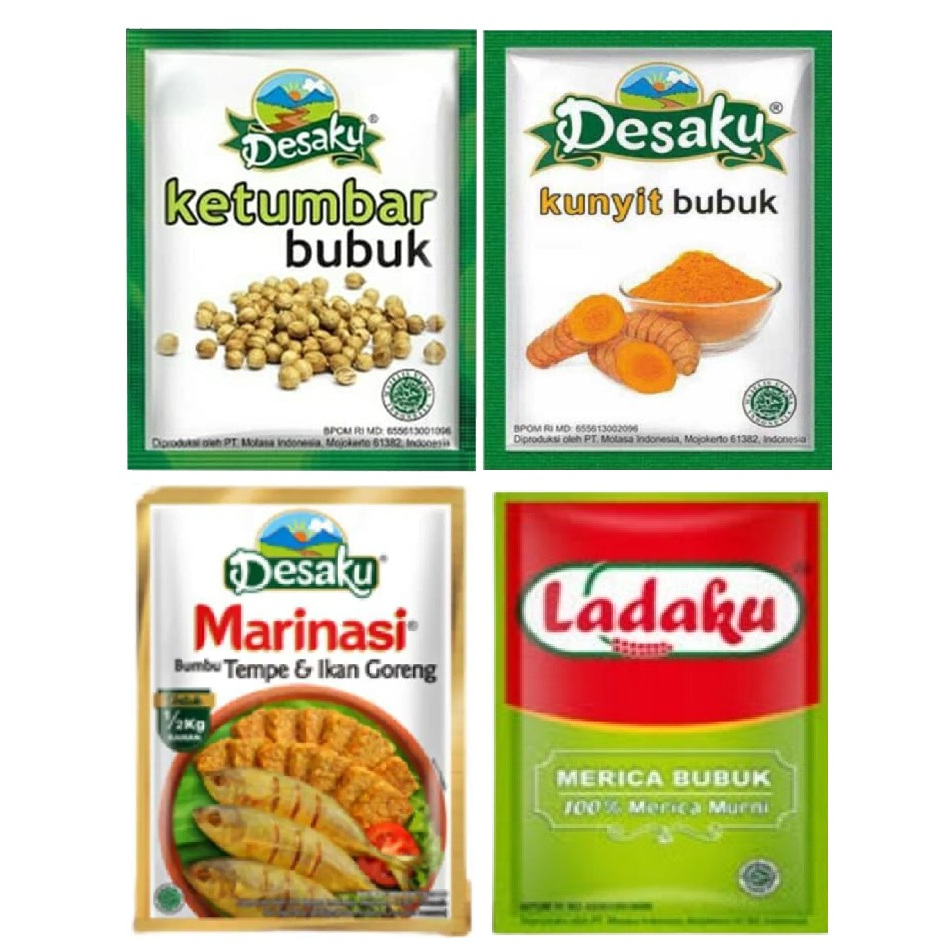 

DESAKU KETUMBAR KUNYIT LADAKU MARINASI SACHET DESAKU REMPAH DESAKU BUMBU