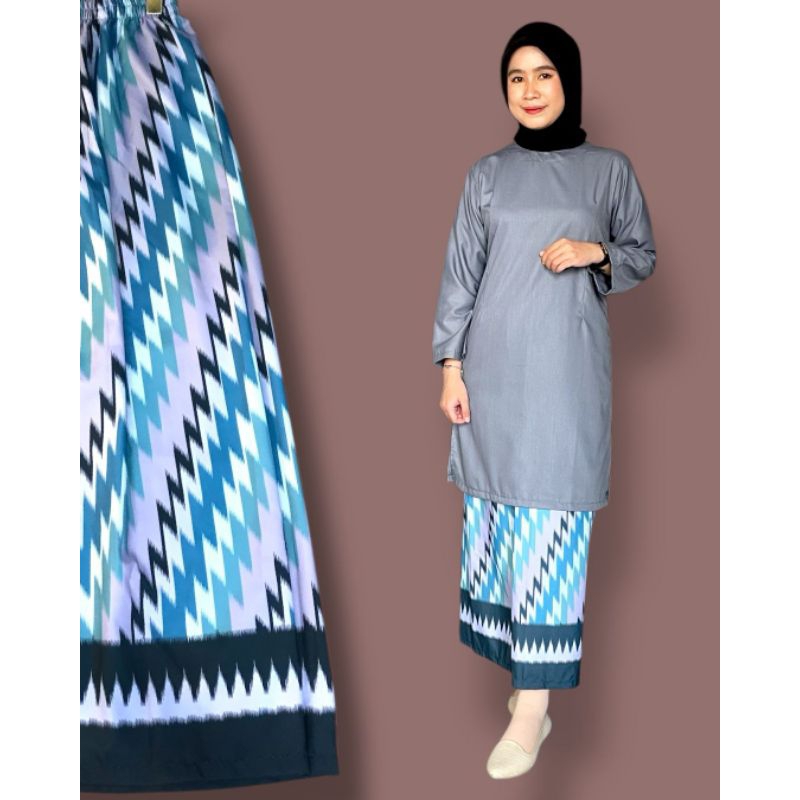 BAJU KURUNG WANITA WARNA LIGHT GREY TOYOBO PREMIUM (ATASAN + ROK KATUN MICRO) NEEZAA.ID