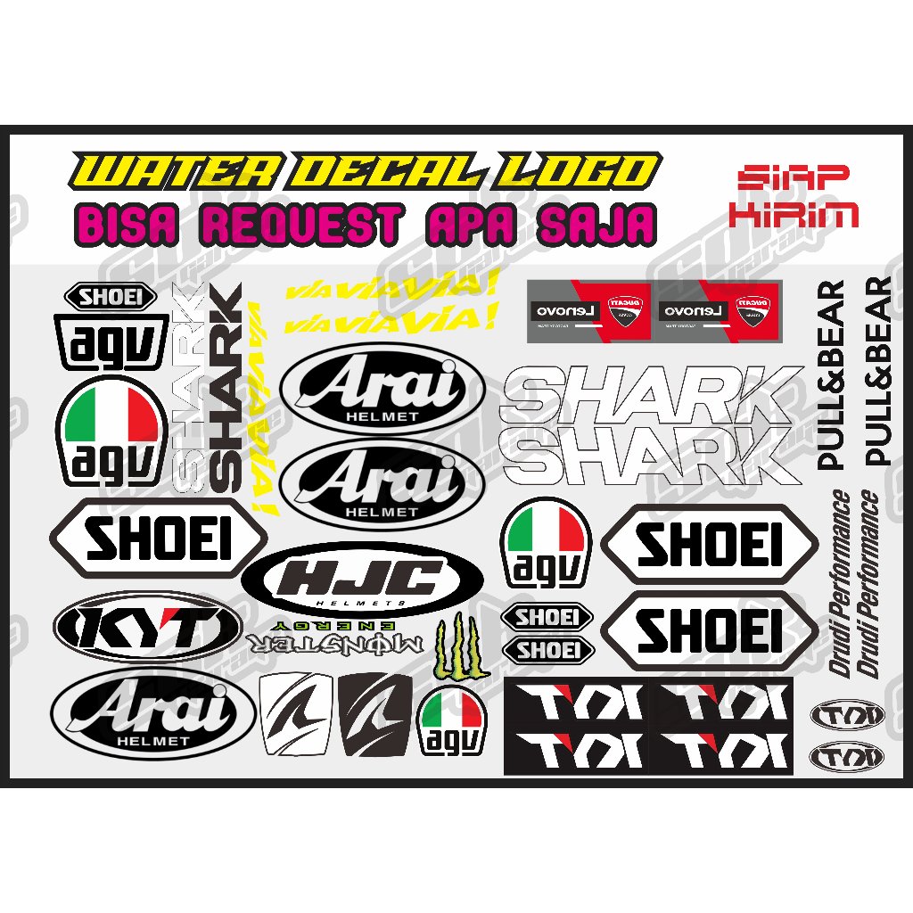Water decal logo / gambar apa saja bisa request, water slide decal