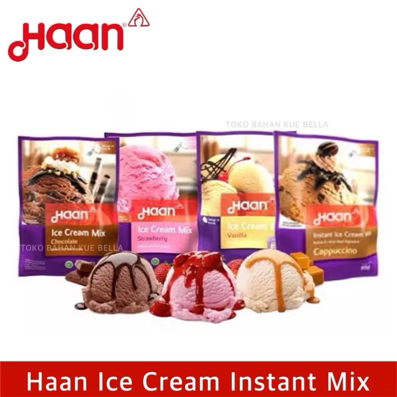 

Haan ICE CREAM Instant Bubuk 85gr - Strawberry Vanilla Coklat