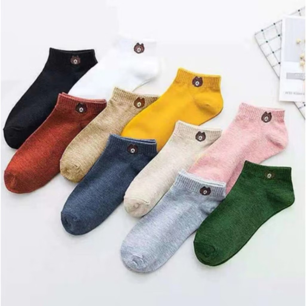 kaos kaki pendek Bear. kaos kaki panda mata kaki. kaos kaki wanita pendek semata kaki motif bear