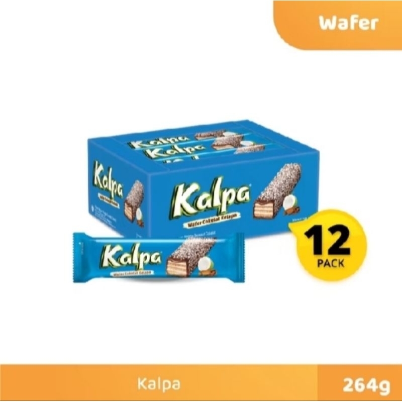 

Kalpa Wafer Cokelat Kelapa Cemilan & Snack Sereal Sarapan Bar Wafer Kalpa | 1Sachet |1Box 12x22g
