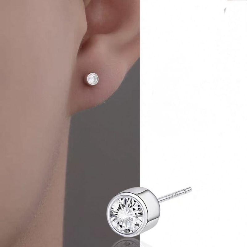 Anting tindik permata/anting pria dan wanita stainless