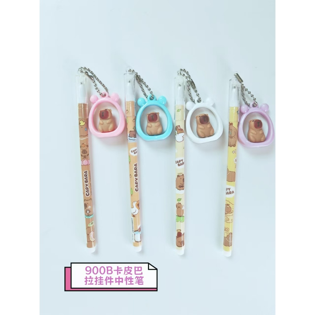 

[1 Lusin/ 12 Pcs] Pulpen Bolpen Pena Gel Pen Gantung Ring Lucu Capybara Kapibara 900B
