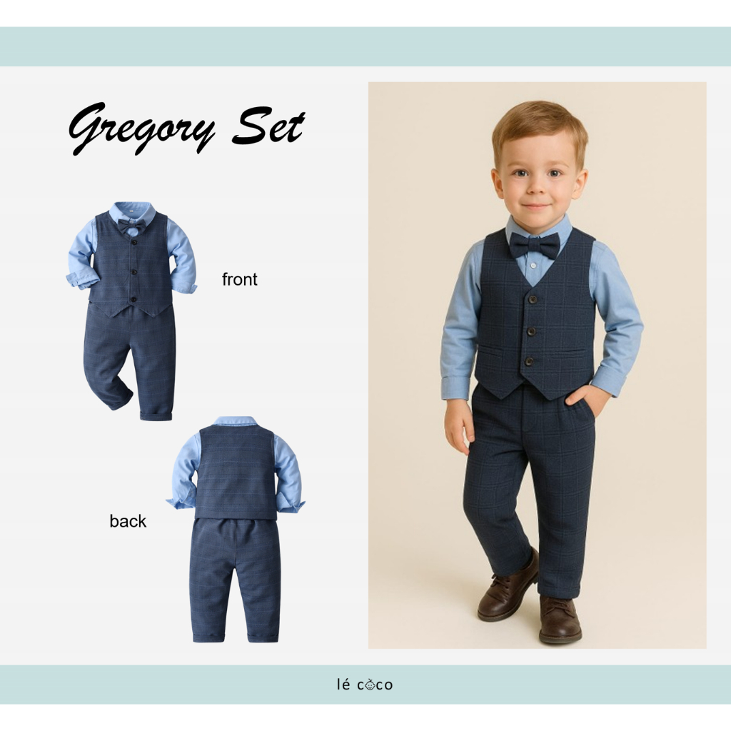 Lecoco Gregory Set - Baju Set Anak Laki-Laki - Jas & Setelan Formal Pesta Party Graduation Wisuda Bi