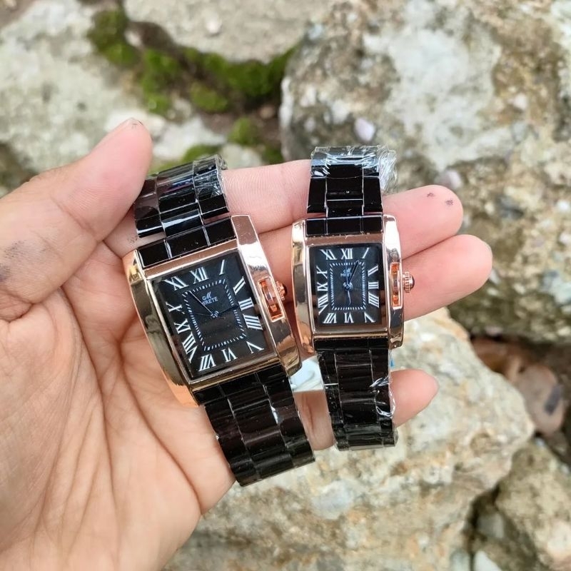 Jam Tangan Wanita Strap Rantain Stainless Steel Water Resistant Bentuk Persegi Jam Tangan Waniga Ter