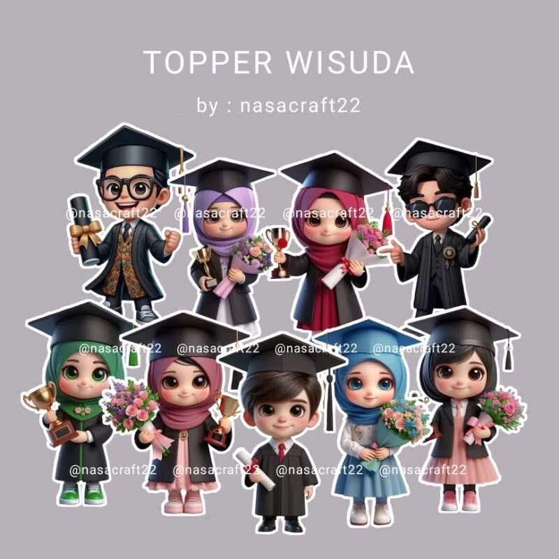 Topper wisuda tahfidz wedding pengantin wisuda