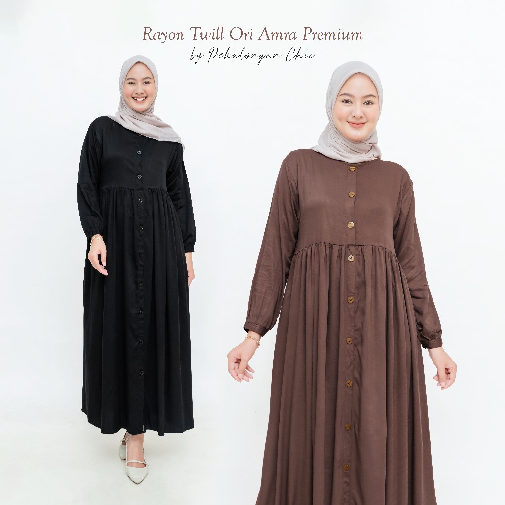 Aisya Dress Gamis Polos Terbaru Bahan Premium Rayon Twill Ori Tebal Adem Home Dress Busui Size L-XXL