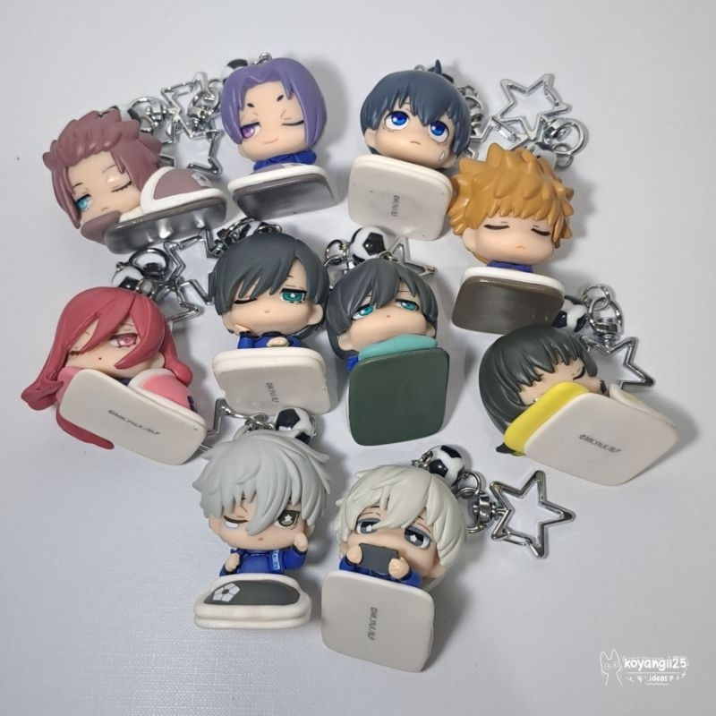 Simple Blue Lock Sleepy Keychain | Beads Figure Anime Football Blue Lock Nagi Isagi Bachira Reo Rin 