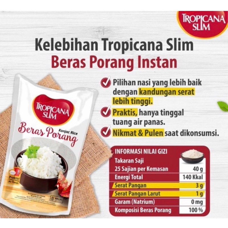 

Tropicana Slim Beras Porang Instan 1kg