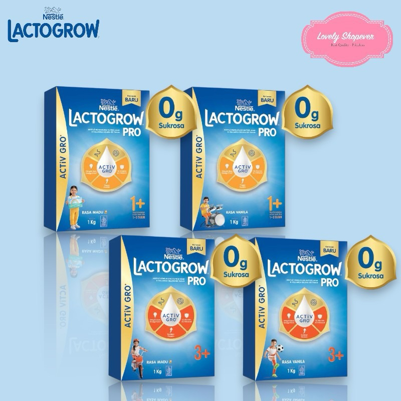 

LACTOGROW PRO 1+ / LACTOGROW 4 dengan ACTiVGRO Susu Madu & Vanila Box - 1000g 1000 g [3 tahun keatas]