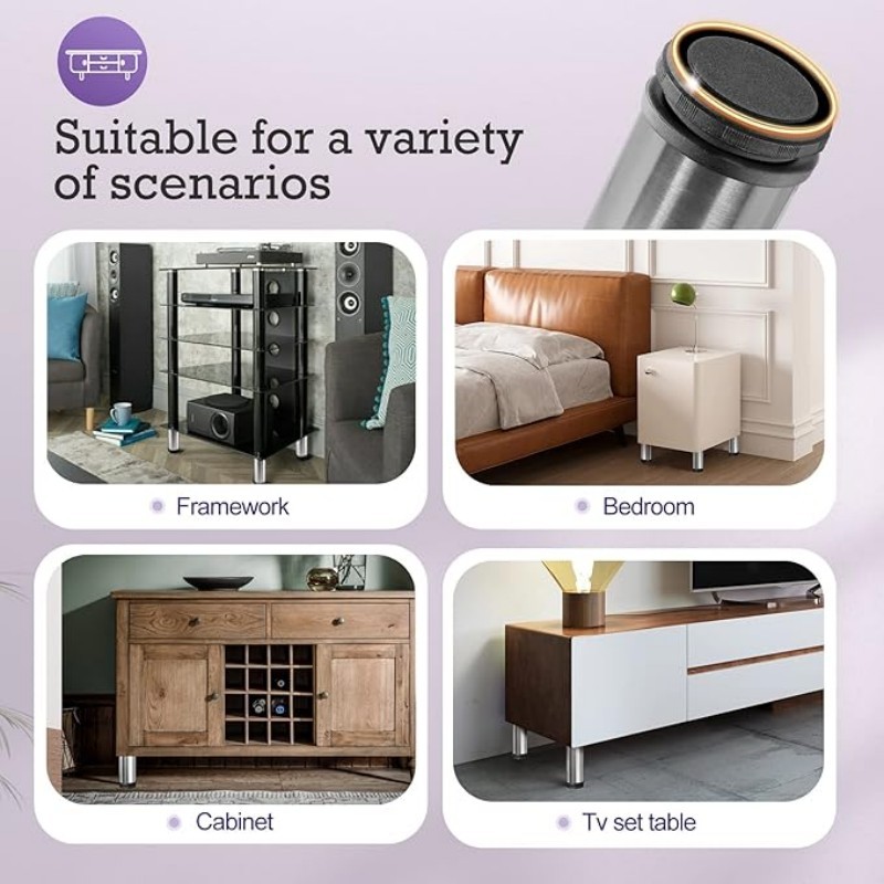Kaki Sofa Bulat Tinggi Kaki Sofa Besi Tinggi Dapat Disesuaikan Kaki Lemari Stainless 10Cm 15Cm 20Cm