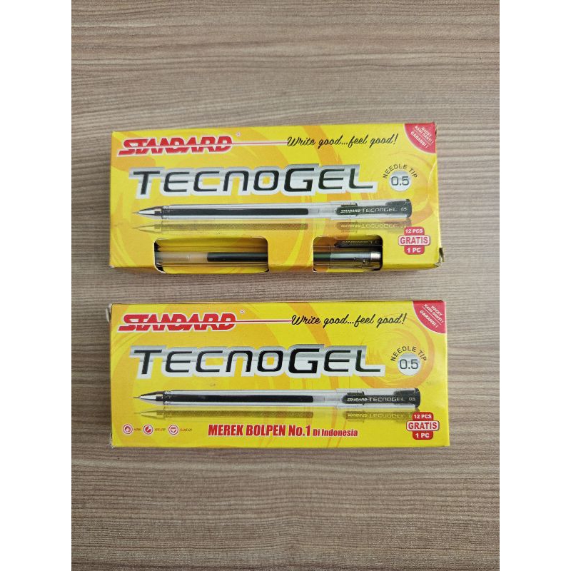 

BOLPOIN STANDARD TECNOGEL 0,5mm PAK (ISI 12 PCS + GRATIS 1 PCS) / BOLPOIN ANTI MACET NO 1 DI INDONESIA