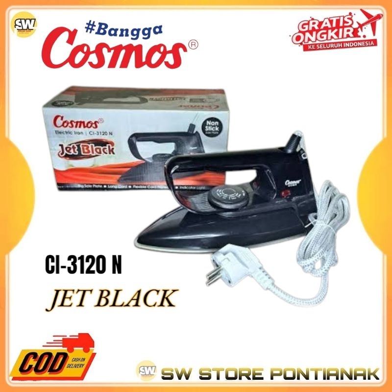 COSMOS SETRIKA COSMOS CI-3120 JET BLACK / SETRIKA ANTI LENGKET NON STICK