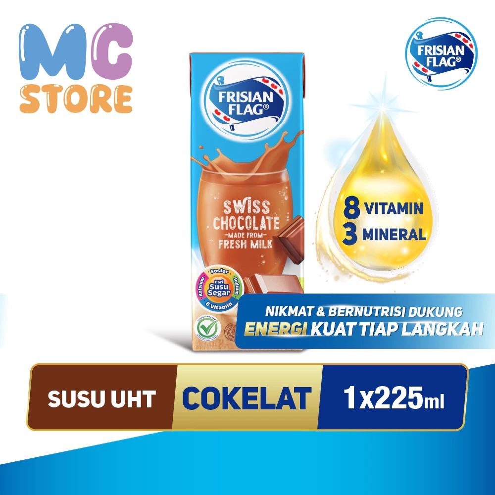 

Frisian Flag Susu UHT Swiss Chocolate 225ml - 1 pcs / Frisian Flag Chocolate