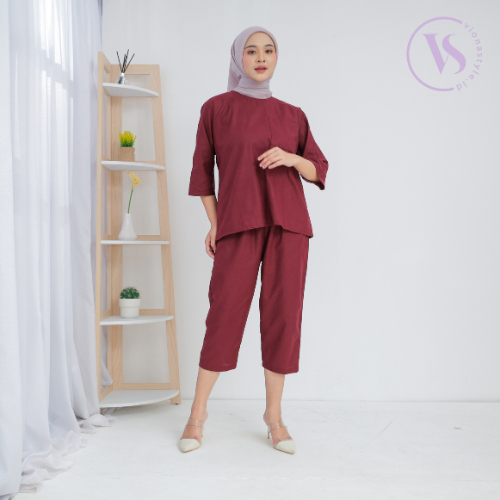 Cozie Setelan Wanita Rami linen Premium Nyaman COZIE ONESET Setelan Wanita Terbaru COZIE ONE SET JOM